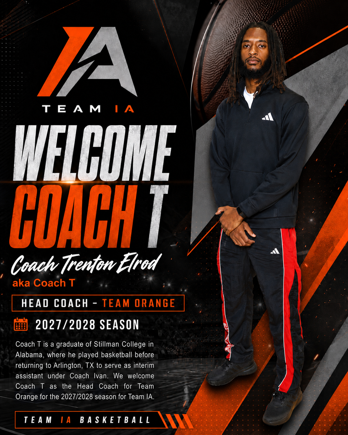 Coach Trenton Elrod (Coach T), Head Coach — Team Orange · 2027/2028 Season